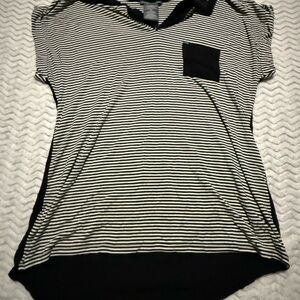 Chelsea & Theodore Black and White Striped Tee